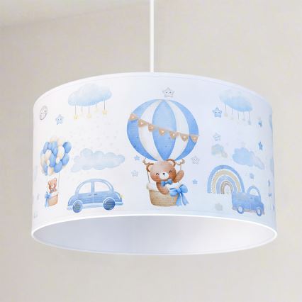 Brilagi - LED-laste rippvalgusti kaabliga BOBO 1xE27/60W/230V läbimõõt 35 cm sinine/karukestega