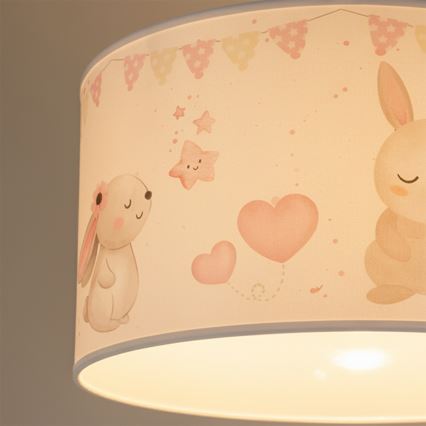 Brilagi - LED laste rippvalgusti kaabliga BOBO 1xE27/60W/230V, läbimõõt 35 cm, valge/loomamotiividega
