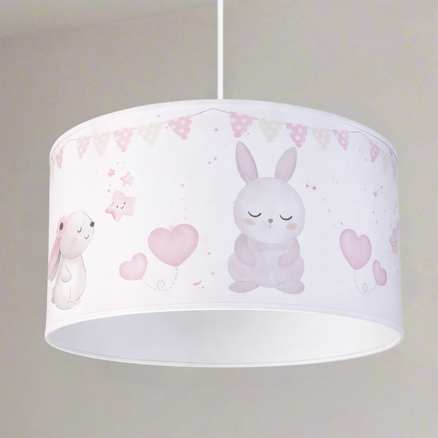 Brilagi - LED laste rippvalgusti kaabliga BOBO 1xE27/60W/230V, läbimõõt 35 cm, valge/loomamotiividega