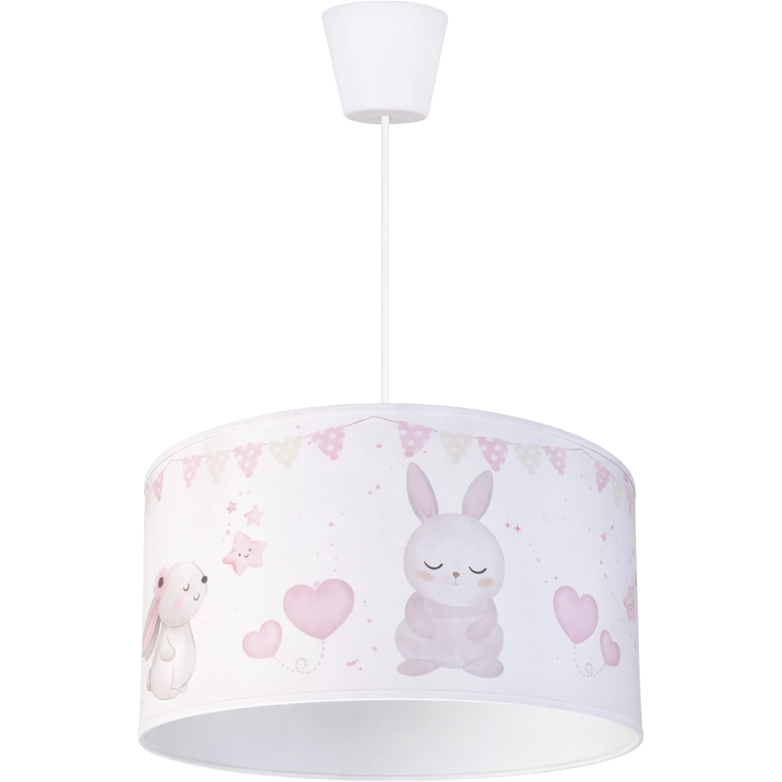BRILAGI - LED laste rippvalgusti kaabliga BOBO 1xE27/60W/230V Ø 35 cm, valge/jänesed