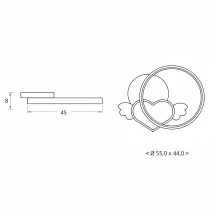 Brilagi - LED lastetoa laelamp LOVE LED/48W/230V 3000/4500/6000K sinine