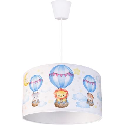 Brilagi - LED lastetoa laelamp riputuskaabliga BOBO 1xE27/60W/230V Ø 35 cm valge/loomad