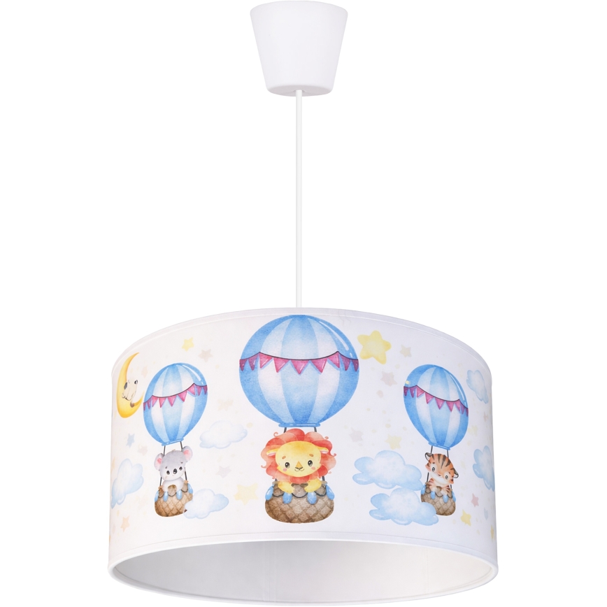 Brilagi - LED lastetoa laelamp riputuskaabliga BOBO 1xE27/60W/230V Ø 35 cm valge/loomad