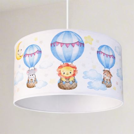 Brilagi - LED lastetoa laelamp riputuskaabliga BOBO 1xE27/60W/230V Ø 35 cm valge/loomad