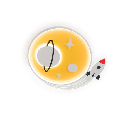 Brilagi - LED laste laelamp STARSHIP LED/64W/230V 3000/4500/6000K kollane