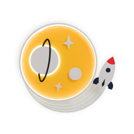 Brilagi - LED laste laelamp STARSHIP LED/64W/230V 3000/4500/6000K kollane