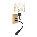 Brilagi - LED lastetoa painduv seinavalgusti BOBO WOOD 1xE27/25W/230V + LED/3W tamm/must/valge/loomakujundusega
