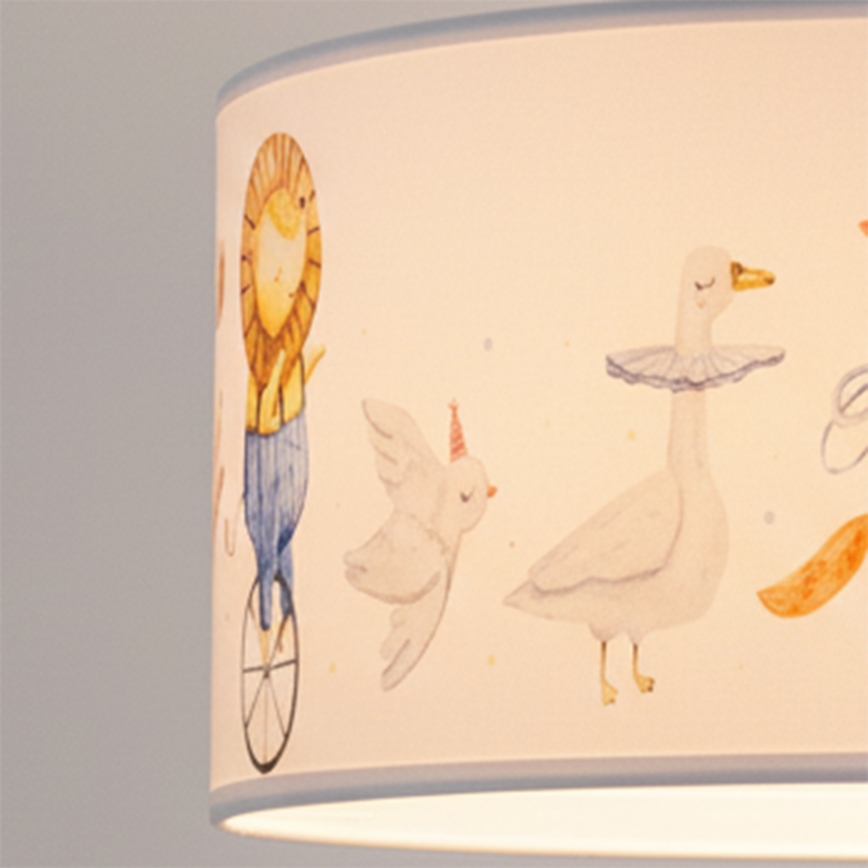 Brilagi - LED lastetoa rippvalgusti juhtmega BOBO 1xE27/60W/230V Ø 35 cm valge/loomamotiividega