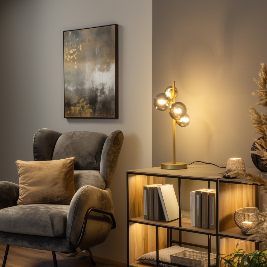 Brilagi - LED Laualamp MILLA 4xG9/3W/230V kuldne/suitsune