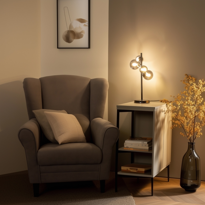 Brilagi - LED Laualamp MILLA 4xG9/3W/230V läikiv kroom/suitsune