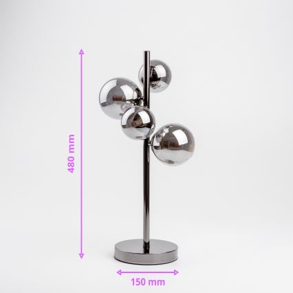 Brilagi - LED Laualamp MILLA 4xG9/3W/230V läikiv kroom/suitsune
