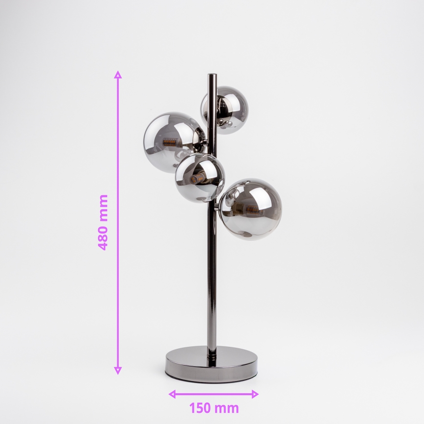 Brilagi - LED Laualamp MILLA 4xG9/3W/230V läikiv kroom/suitsune
