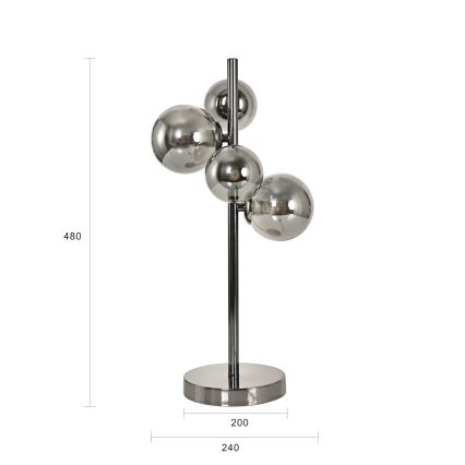 Brilagi - LED Laualamp MILLA 4xG9/3W/230V läikiv kroom/suitsune