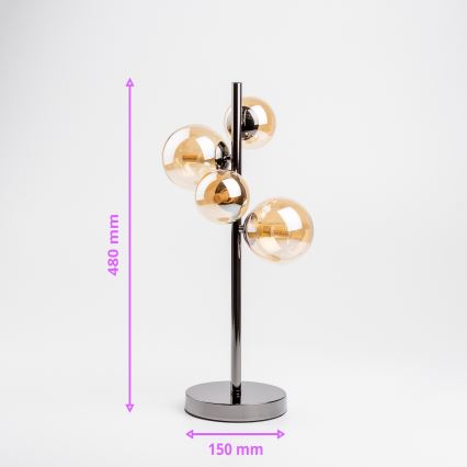 Brilagi - LED laualamp MILLA 4xG9/3W/230V must kroom/kuldne