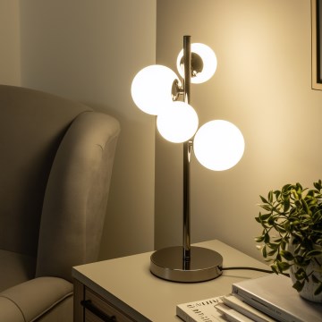 Brilagi - LED laualamp MILLA 4xG9/3W/230V must kroom/valge