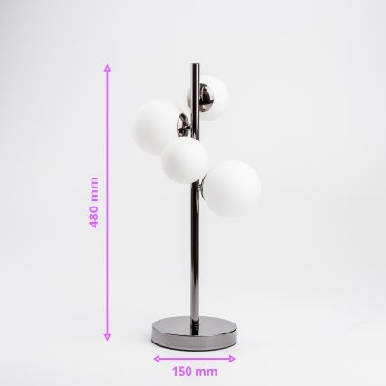 Brilagi - LED laualamp MILLA 4xG9/3W/230V must kroom/valge
