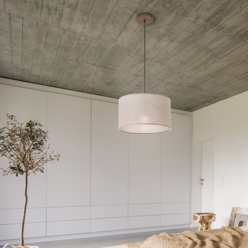 Brilagi - LED Lühter ANTHONY 1xE27/60W/230V tamm pähklipuu/beež