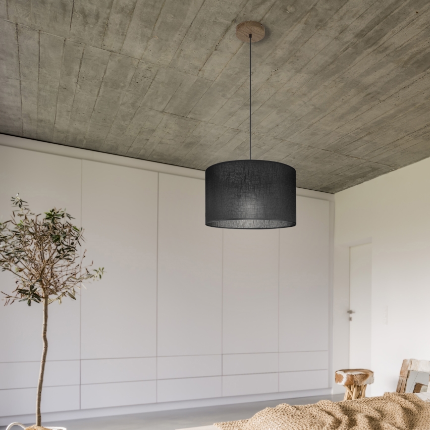 Brilagi - LED Lühter ANTHONY 1xE27/60W/230V tamm pähklipuu/must