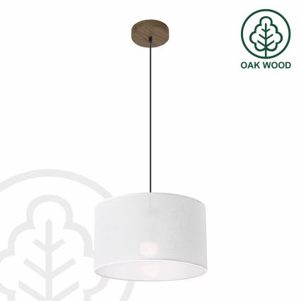 Brilagi - LED Lühter ANTHONY 1xE27/60W/230V tamm pähklipuu/valge