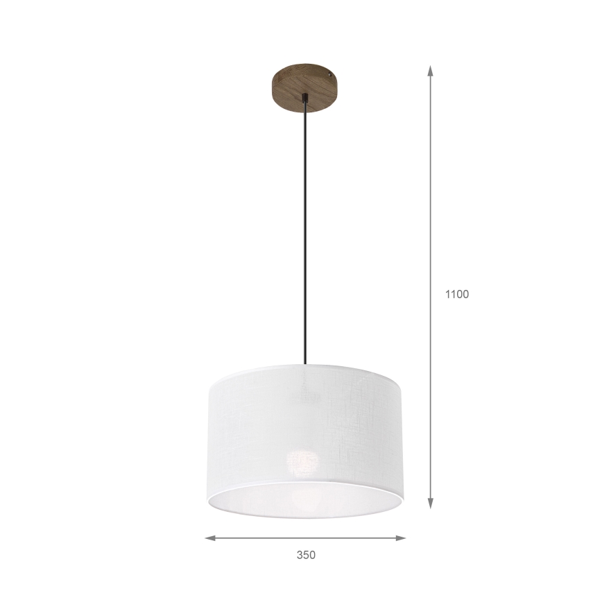 Brilagi - LED Lühter ANTHONY 1xE27/60W/230V tamm pähklipuu/valge