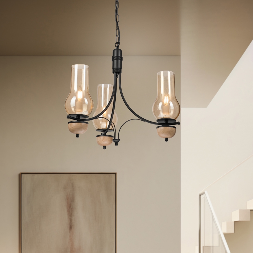 Brilagi - LED Lühter COTTAGE 3xE14/40W/230V pöök/pruun