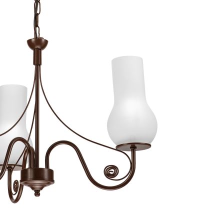 Brilagi - LED Lühter COTTAGE 3xE14/40W/230V pruun/valge