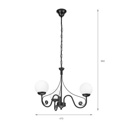 Brilagi - LED Lühter COTTAGE 3xG9/40W/230V must/valge