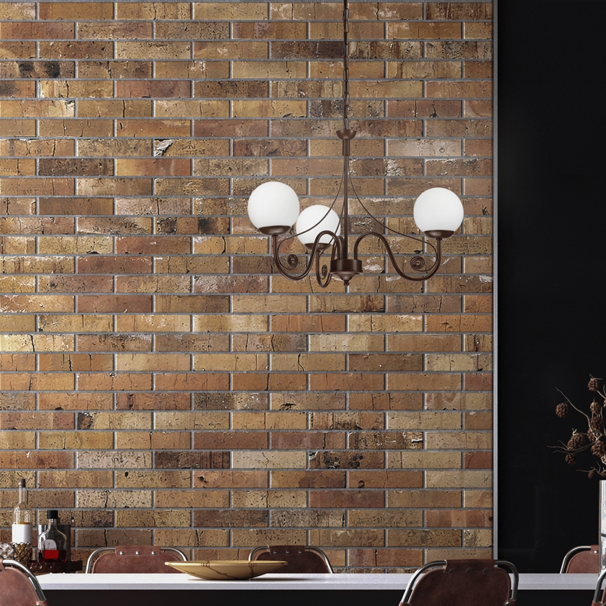Brilagi - LED Lühter COTTAGE 3xG9/40W/230V pruun/valge