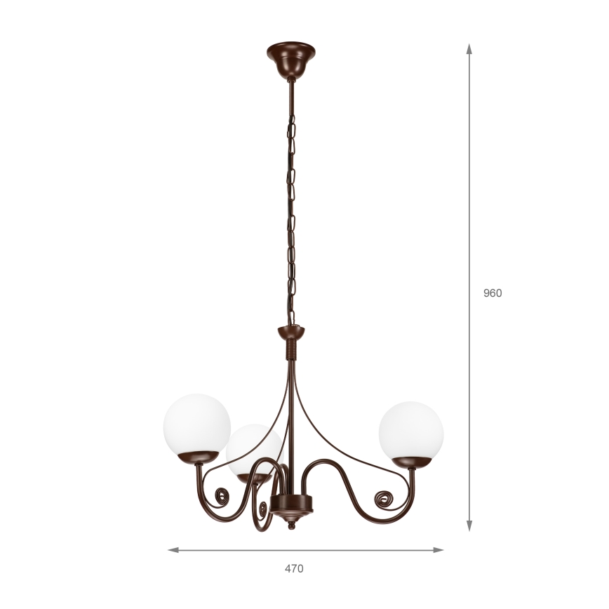 Brilagi - LED Lühter COTTAGE 3xG9/40W/230V pruun/valge