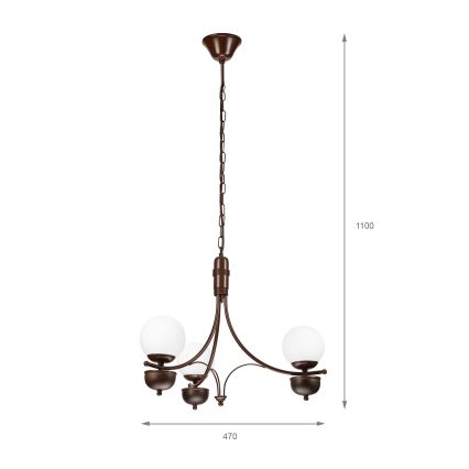 Brilagi - LED Lühter COTTAGE 3xG9/40W/230V tamm/valge