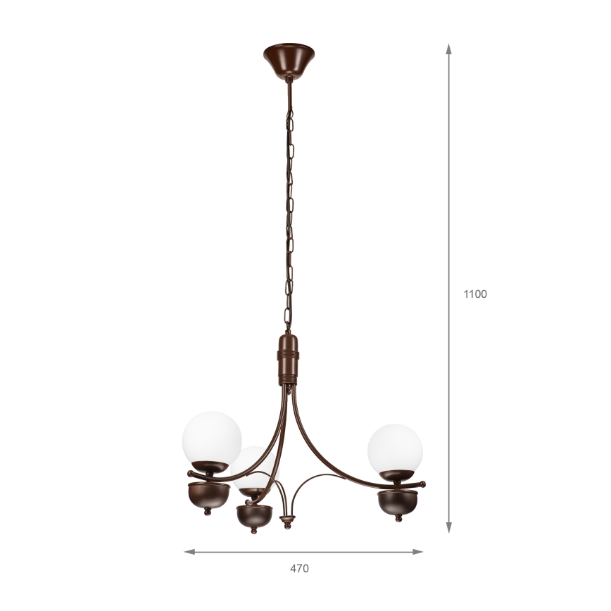Brilagi - LED Lühter COTTAGE 3xG9/40W/230V tamm/valge