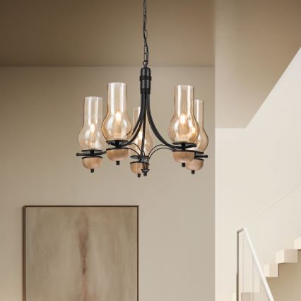 Brilagi - LED Lühter COTTAGE 5xE14/40W/230V pöök/pruun