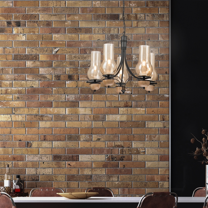 Brilagi - LED Lühter COTTAGE 5xE14/40W/230V pöök/pruun