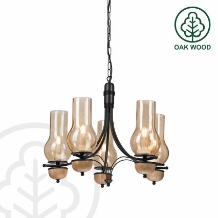 Brilagi - LED Lühter COTTAGE 5xE14/40W/230V pöök/pruun