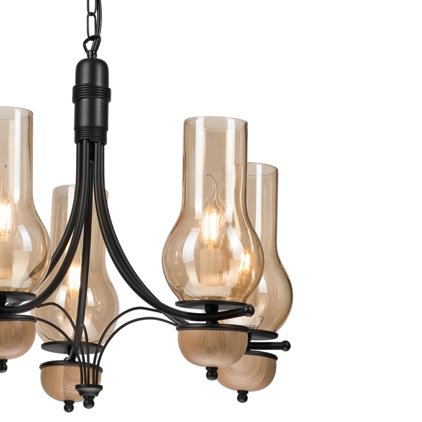 Brilagi - LED Lühter COTTAGE 5xE14/40W/230V pöök/pruun