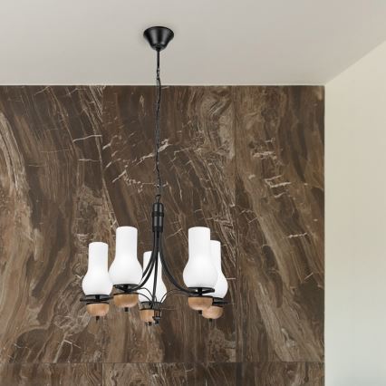 Brilagi - LED Lühter COTTAGE 5xE14/40W/230V pöök/valge
