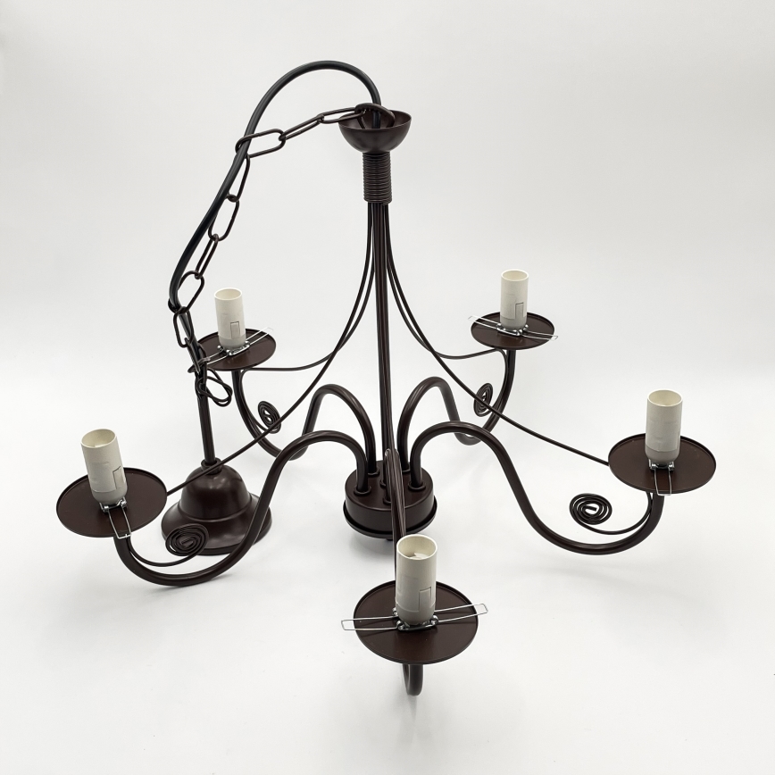Brilagi - LED Lühter COTTAGE 5xE14/40W/230V pruun