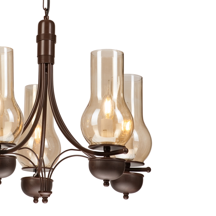 Brilagi - LED Lühter COTTAGE 5xE14/40W/230V tamm/pruun