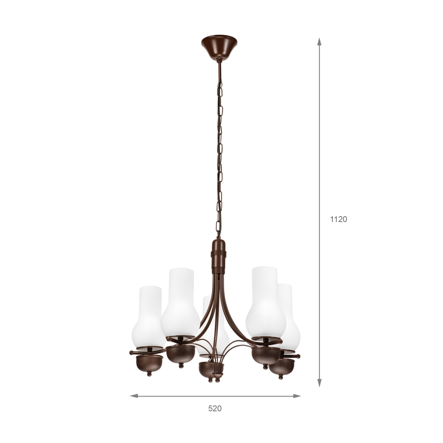 Brilagi - LED Lühter COTTAGE 5xE14/40W/230V tamm/valge