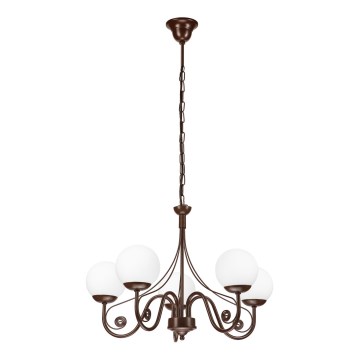 Brilagi - LED Lühter COTTAGE 5xG9/40W/230V pruun/valge