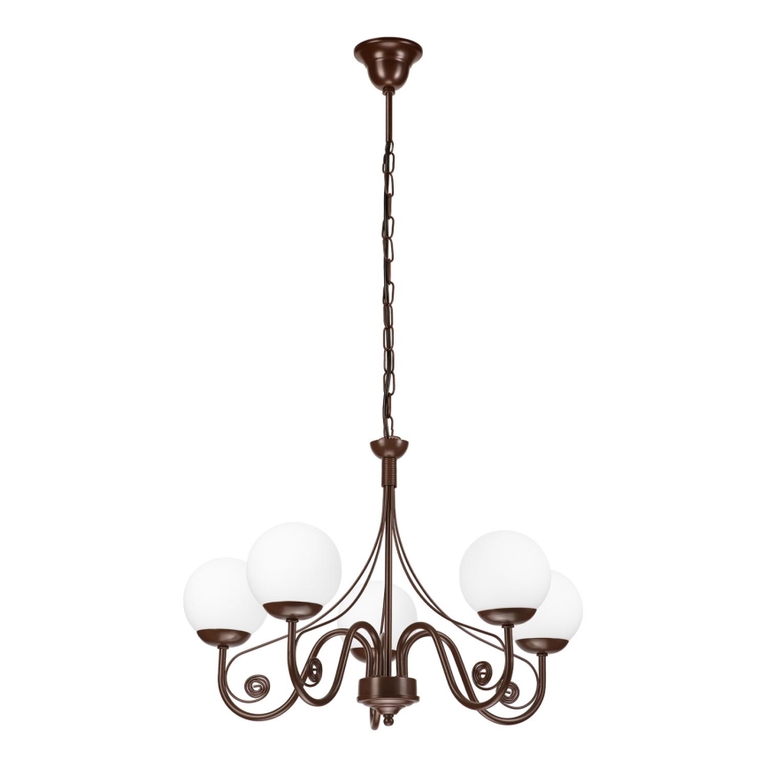 Brilagi - LED Lühter COTTAGE 5xG9/40W/230V pruun/valge