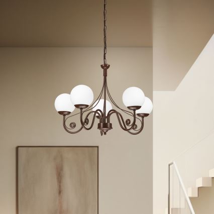 Brilagi - LED Lühter COTTAGE 5xG9/40W/230V pruun/valge