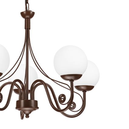 Brilagi - LED Lühter COTTAGE 5xG9/40W/230V pruun/valge