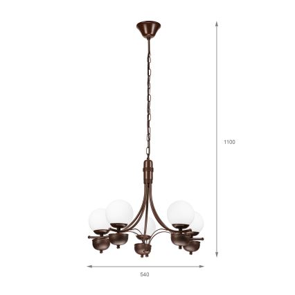 Brilagi - LED Lühter COTTAGE 5xG9/40W/230V tamm/valge