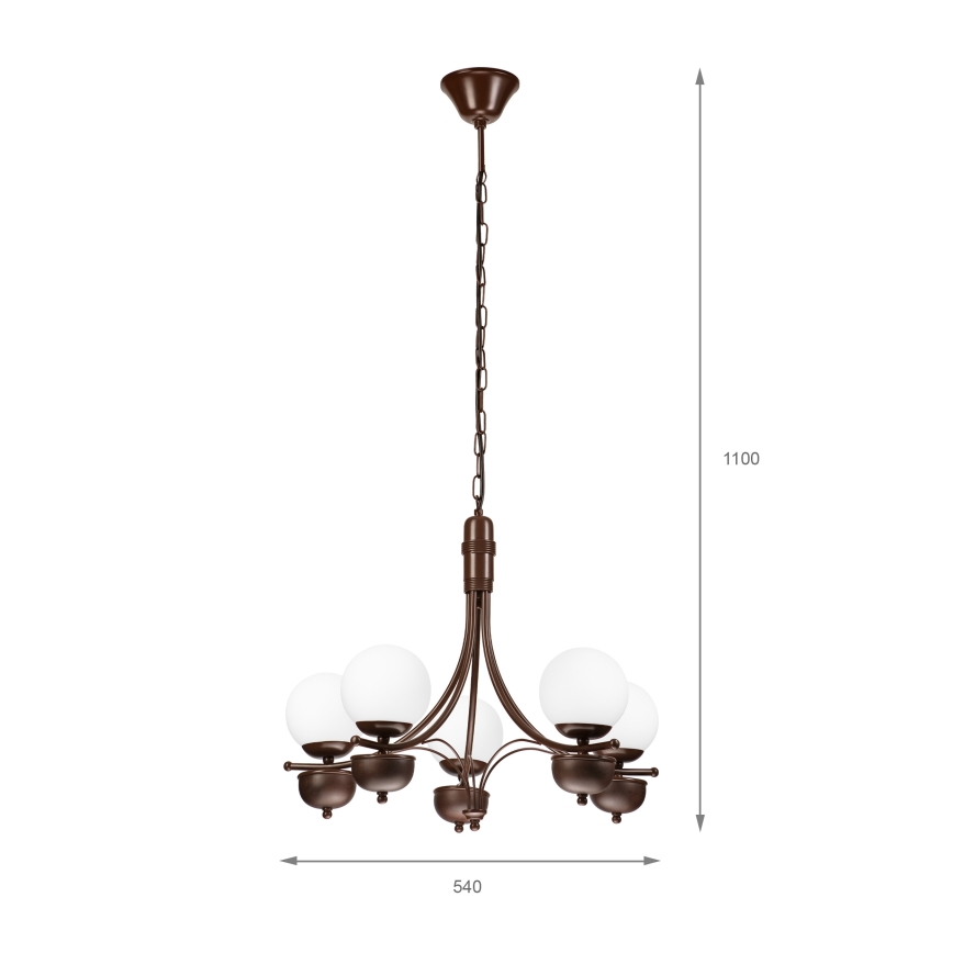 Brilagi - LED Lühter COTTAGE 5xG9/40W/230V tamm/valge