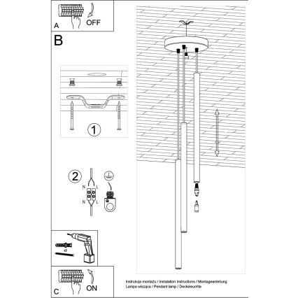 Brilagi -  LED Lühter DRIFA 3xG9/4W/230V must