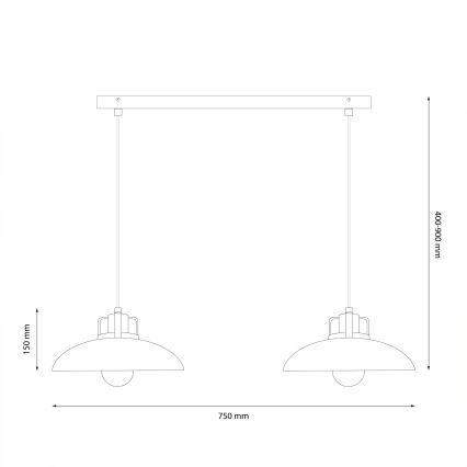 Brilagi - LED Lühter FLAMENGO 2xE27/60W/230V beež