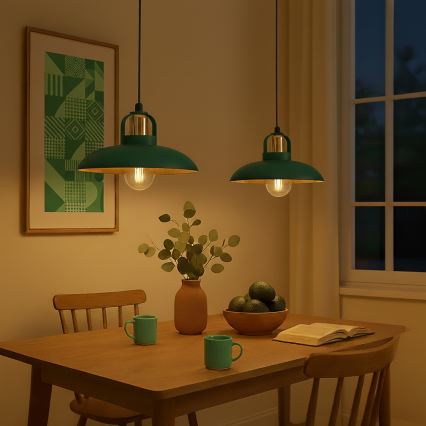 Brilagi - LED Lühter FLAMENGO 2xE27/60W/230V roheline