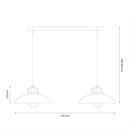 Brilagi - LED Lühter FLAMENGO 2xE27/60W/230V roheline