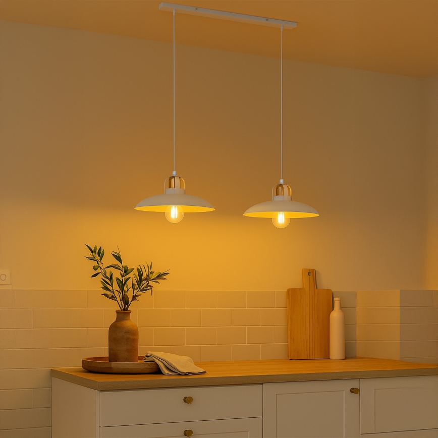 Brilagi - LED Lühter FLAMENGO 2xE27/60W/230V valge